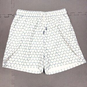 Onward Reserve Mens M White & Gray Honeycomb Swim Shorts